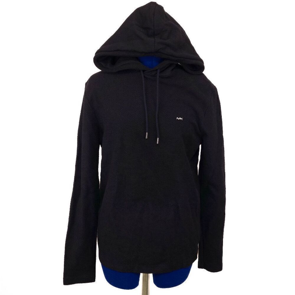 Michael Kors Mens Logo 100% Cotton Hoodie Sweatshirt Black Small